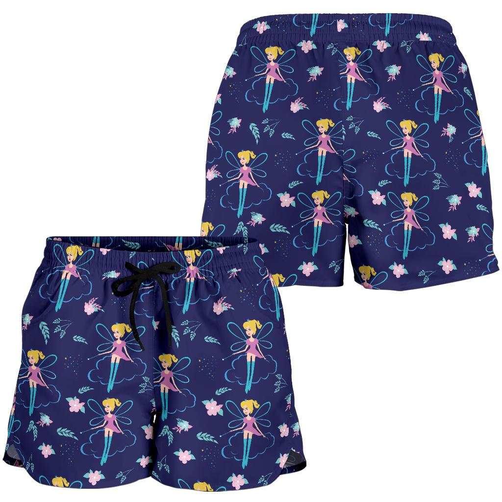 Fairy Cartoon Style Print Pattern Women Shorts-JTAMIGO.COM