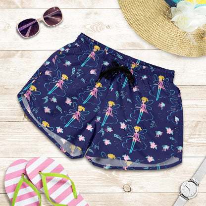 Fairy Cartoon Style Print Pattern Women Shorts-JTAMIGO.COM