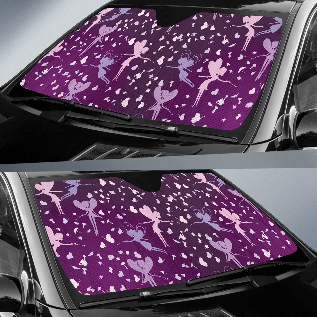 Fairy Pink Print Pattern Car Sun Shade For Windshield