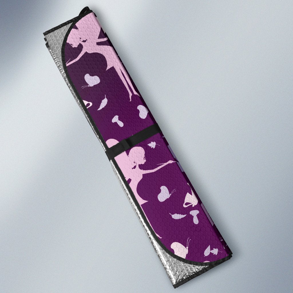 Fairy Pink Print Pattern Car Sun Shade For Windshield