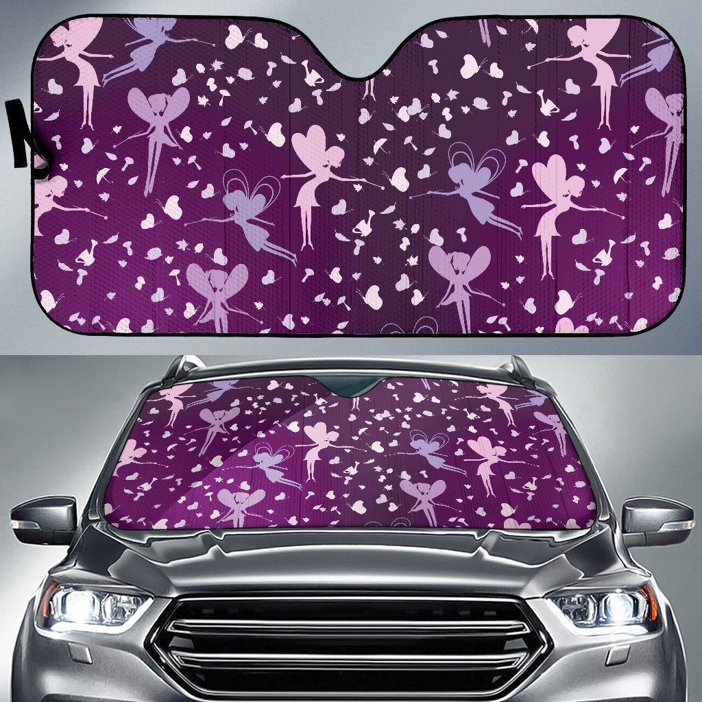 Fairy Pink Print Pattern Car Sun Shade For Windshield