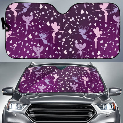 Fairy Pink Print Pattern Car Sun Shade For Windshield