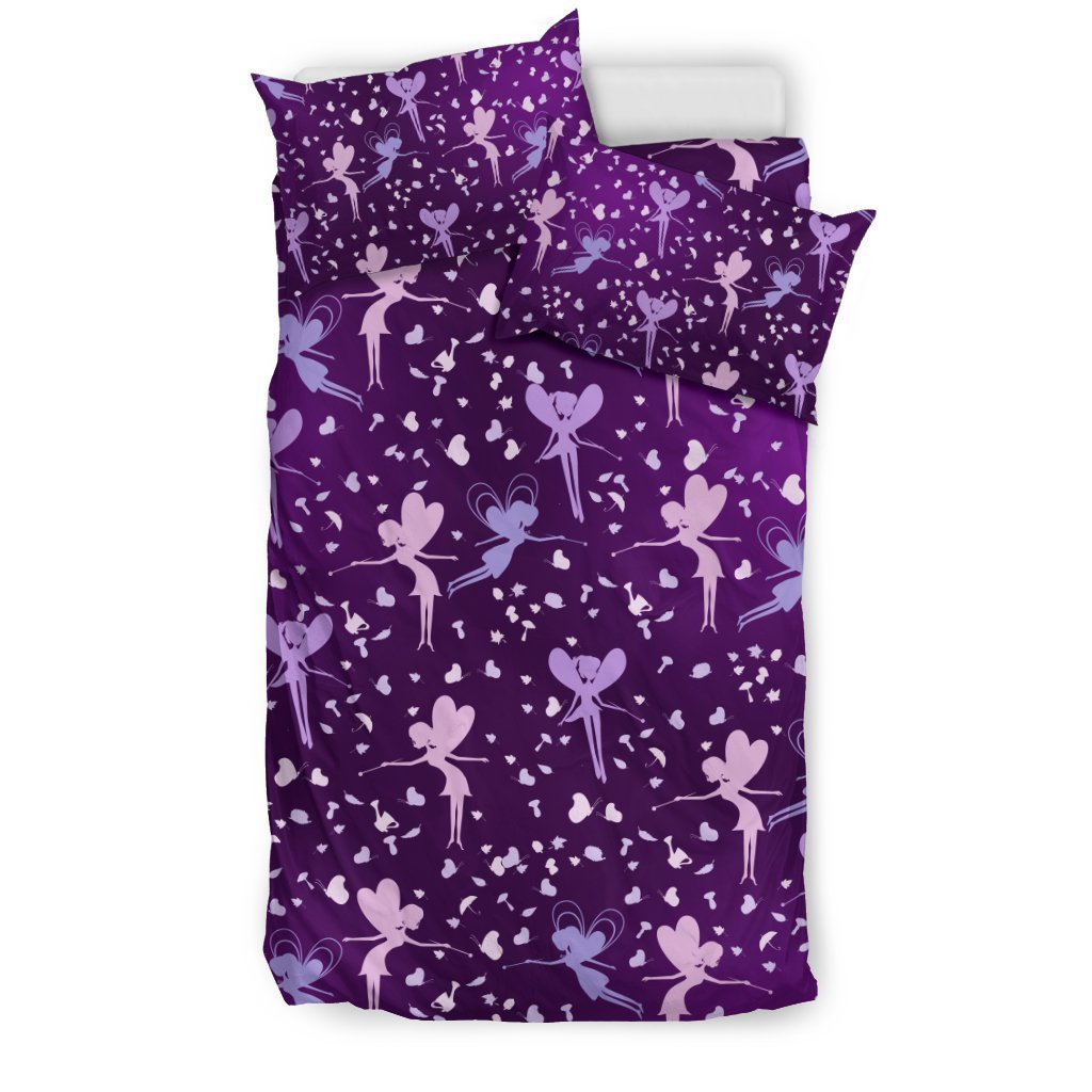 Fairy Pink Print Pattern Duvet Cover Bedding Set