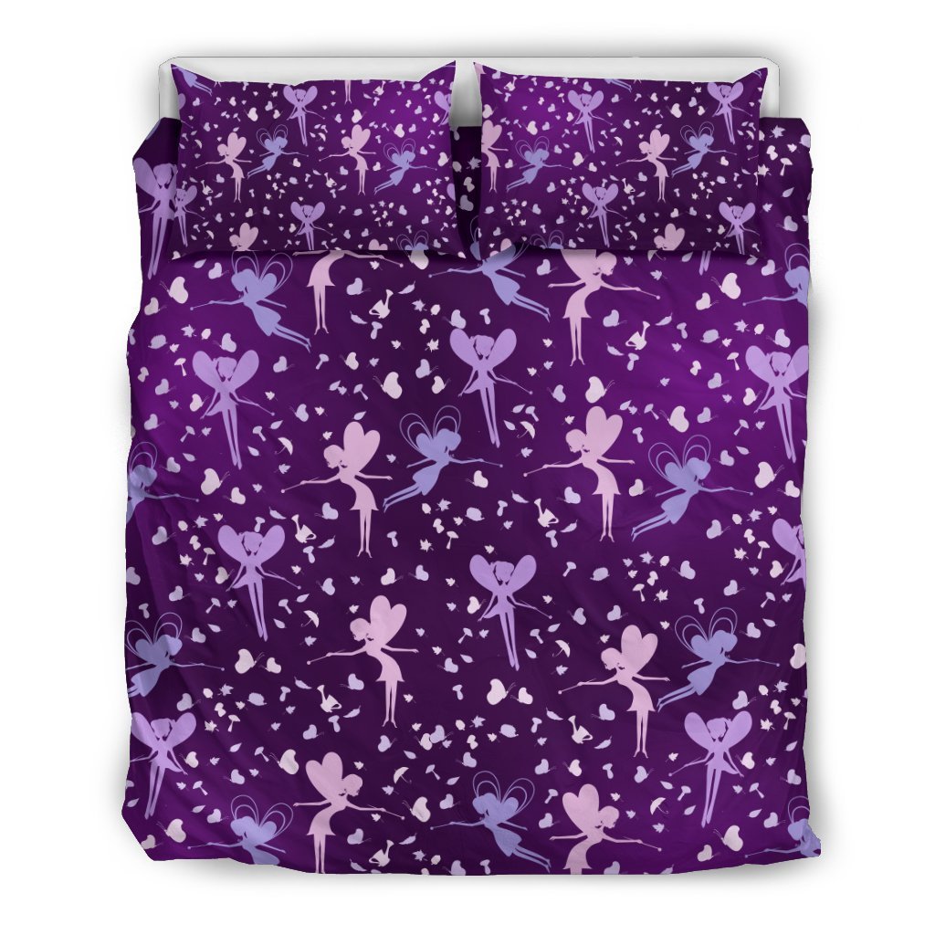 Fairy Pink Print Pattern Duvet Cover Bedding Set