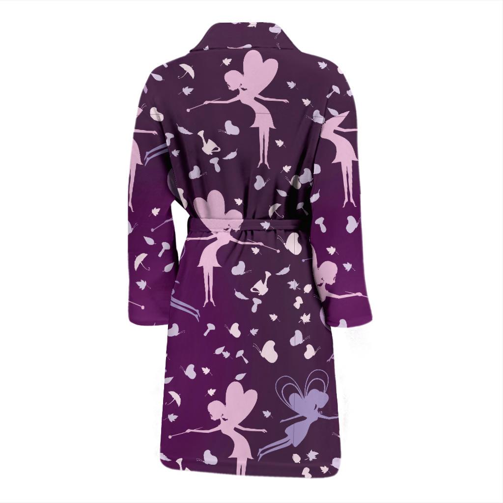 Fairy Pink Print Pattern Men Bath Robe-JTAMIGO.COM