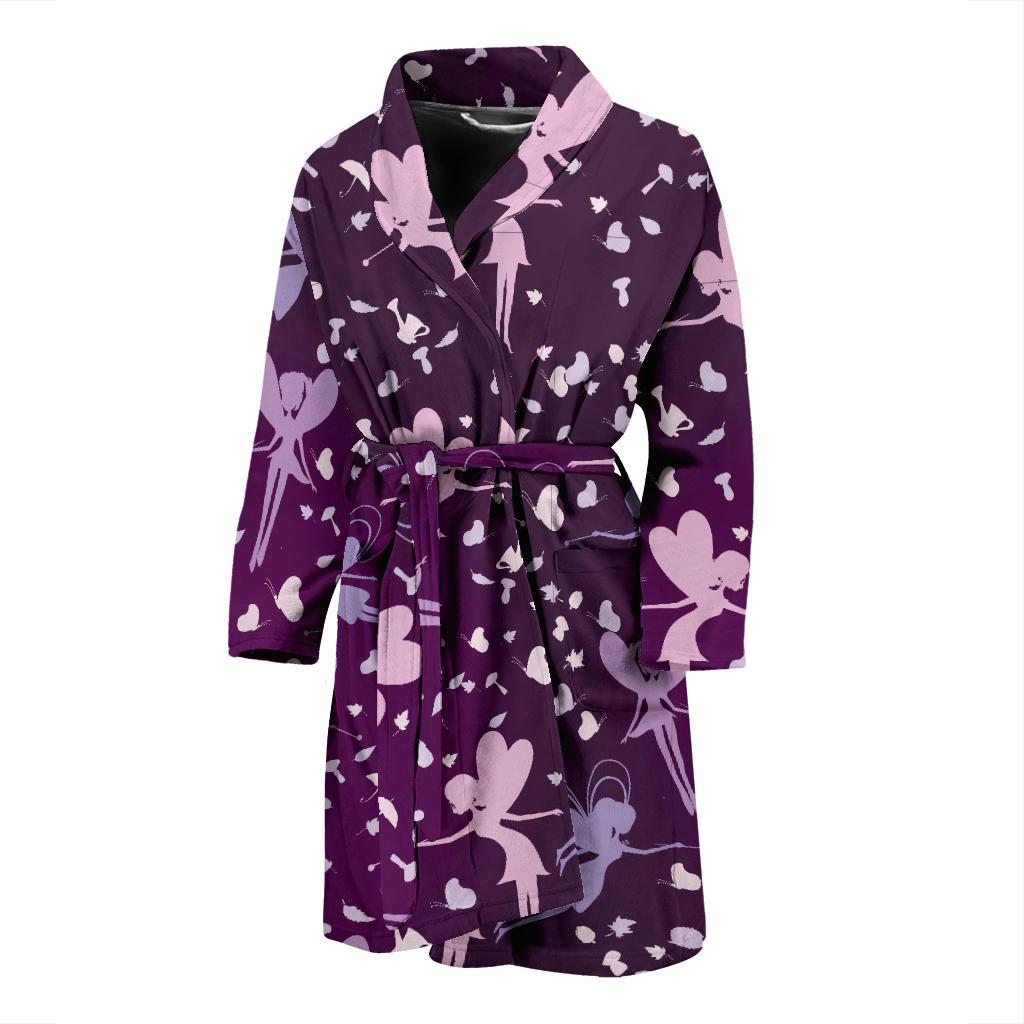 Fairy Pink Print Pattern Men Bath Robe-JTAMIGO.COM
