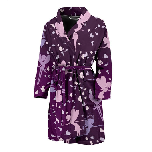Fairy Pink Print Pattern Men Bath Robe-JTAMIGO.COM