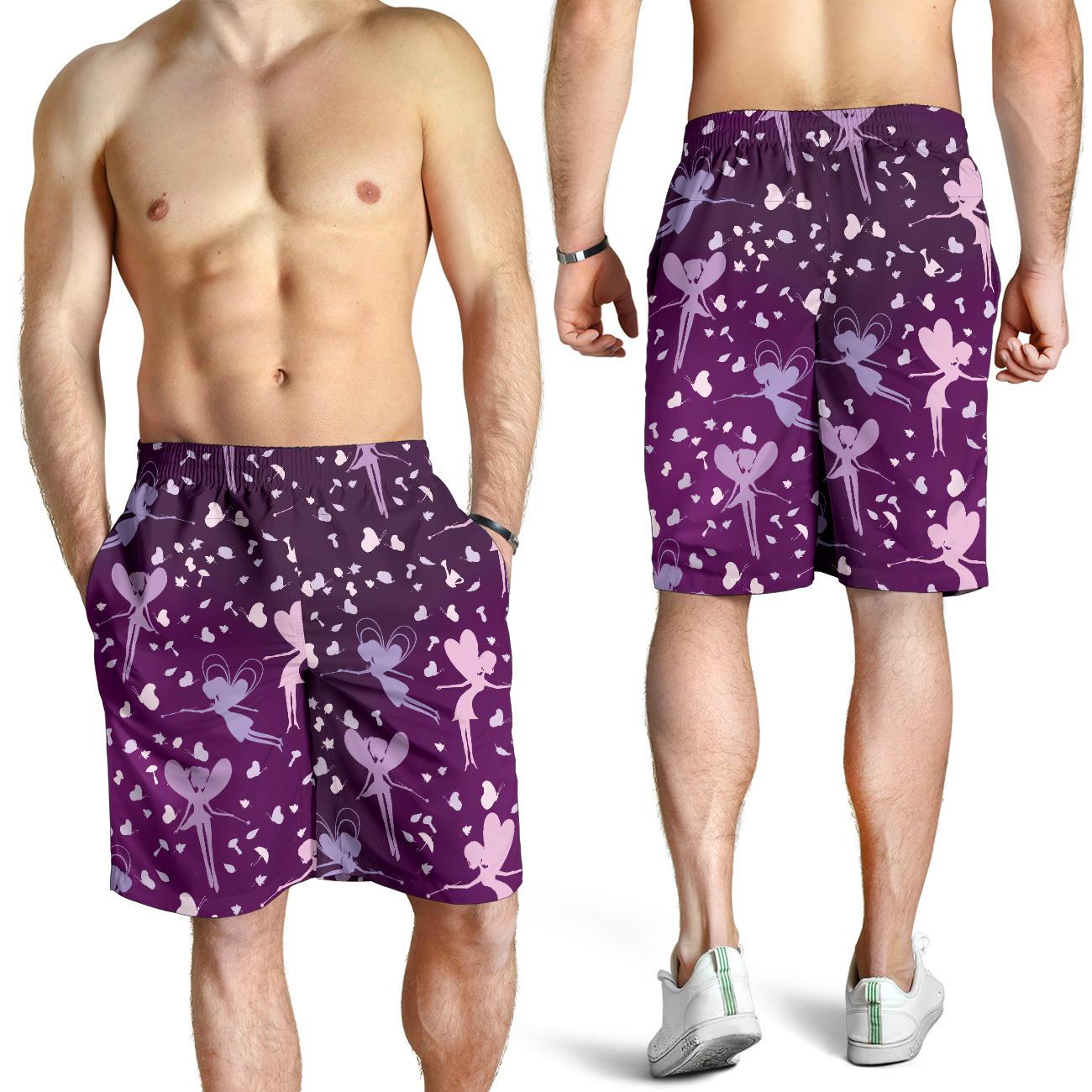 Fairy Pink Print Pattern Mens Shorts-JTAMIGO.COM