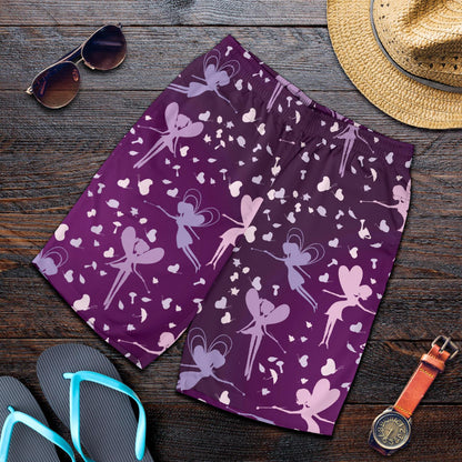 Fairy Pink Print Pattern Mens Shorts-JTAMIGO.COM