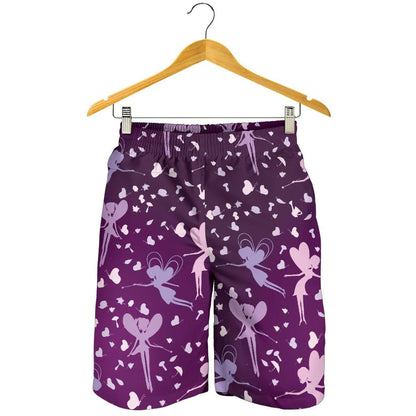 Fairy Pink Print Pattern Mens Shorts-JTAMIGO.COM