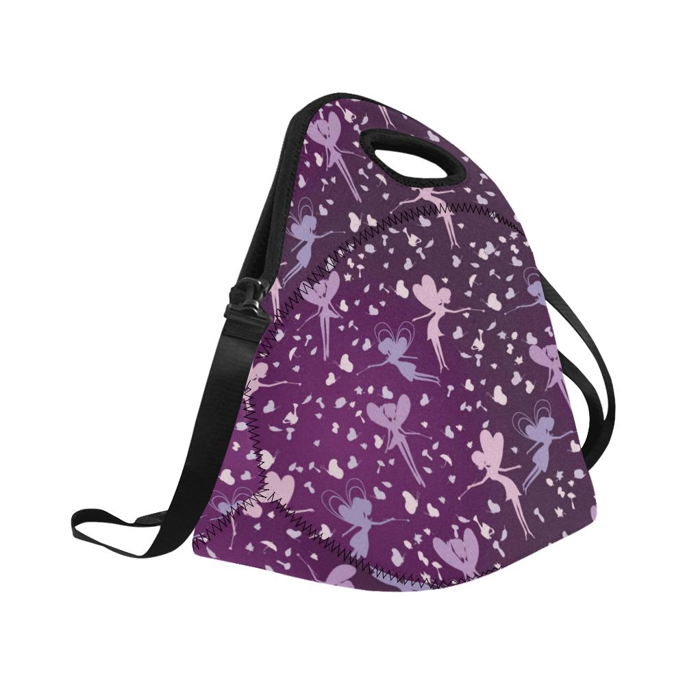 Fairy Pink Print Pattern Neoprene Lunch Bag (Model 1669)(Large)-JTAMIGO.COM