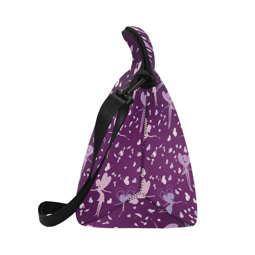 Fairy Pink Print Pattern Neoprene Lunch Bag (Model 1669)(Large)-JTAMIGO.COM
