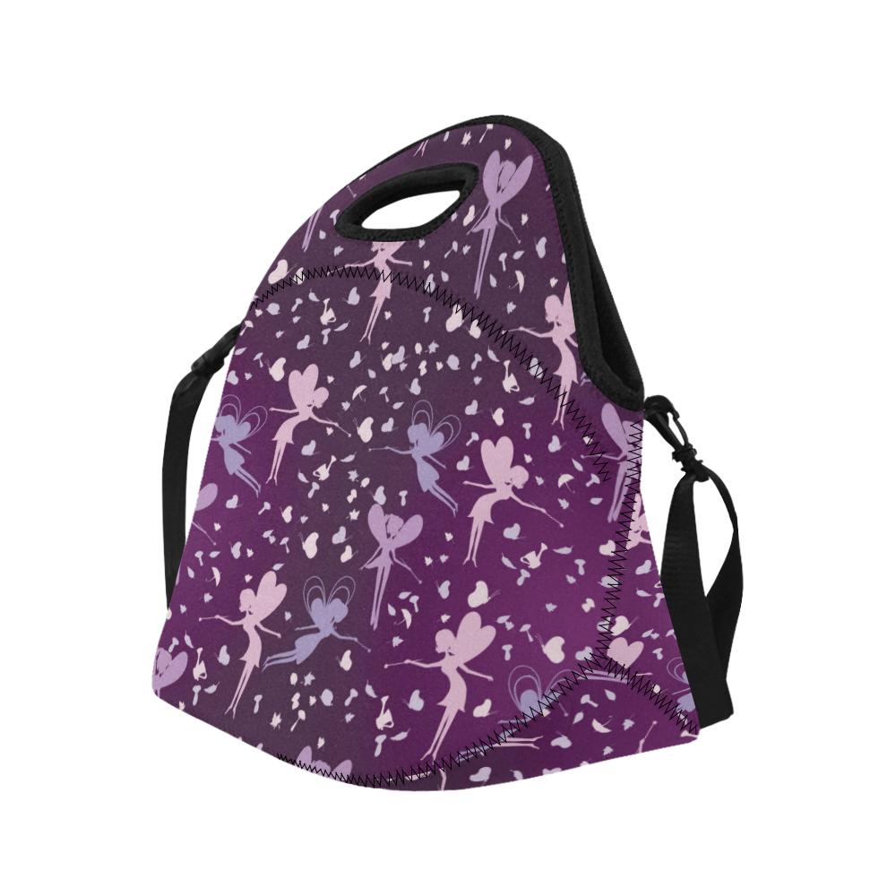 Fairy Pink Print Pattern Neoprene Lunch Bag (Model 1669)(Large)-JTAMIGO.COM
