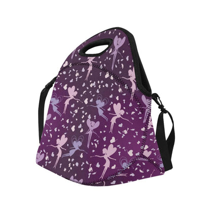 Fairy Pink Print Pattern Neoprene Lunch Bag (Model 1669)(Large)-JTAMIGO.COM