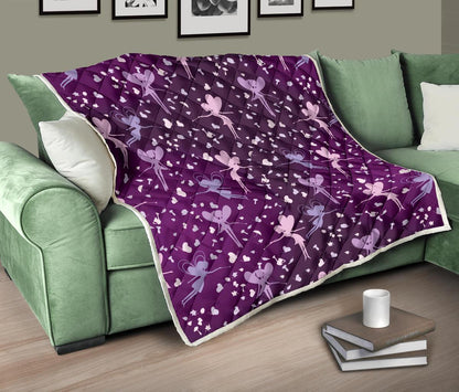 Fairy Pink Print Pattern Premium Quilt-JTAMIGO.COM