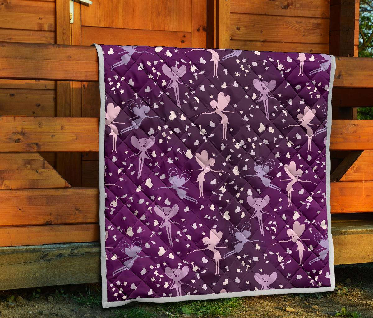 Fairy Pink Print Pattern Premium Quilt-JTAMIGO.COM
