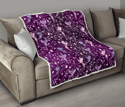 Fairy Pink Print Pattern Premium Quilt-JTAMIGO.COM