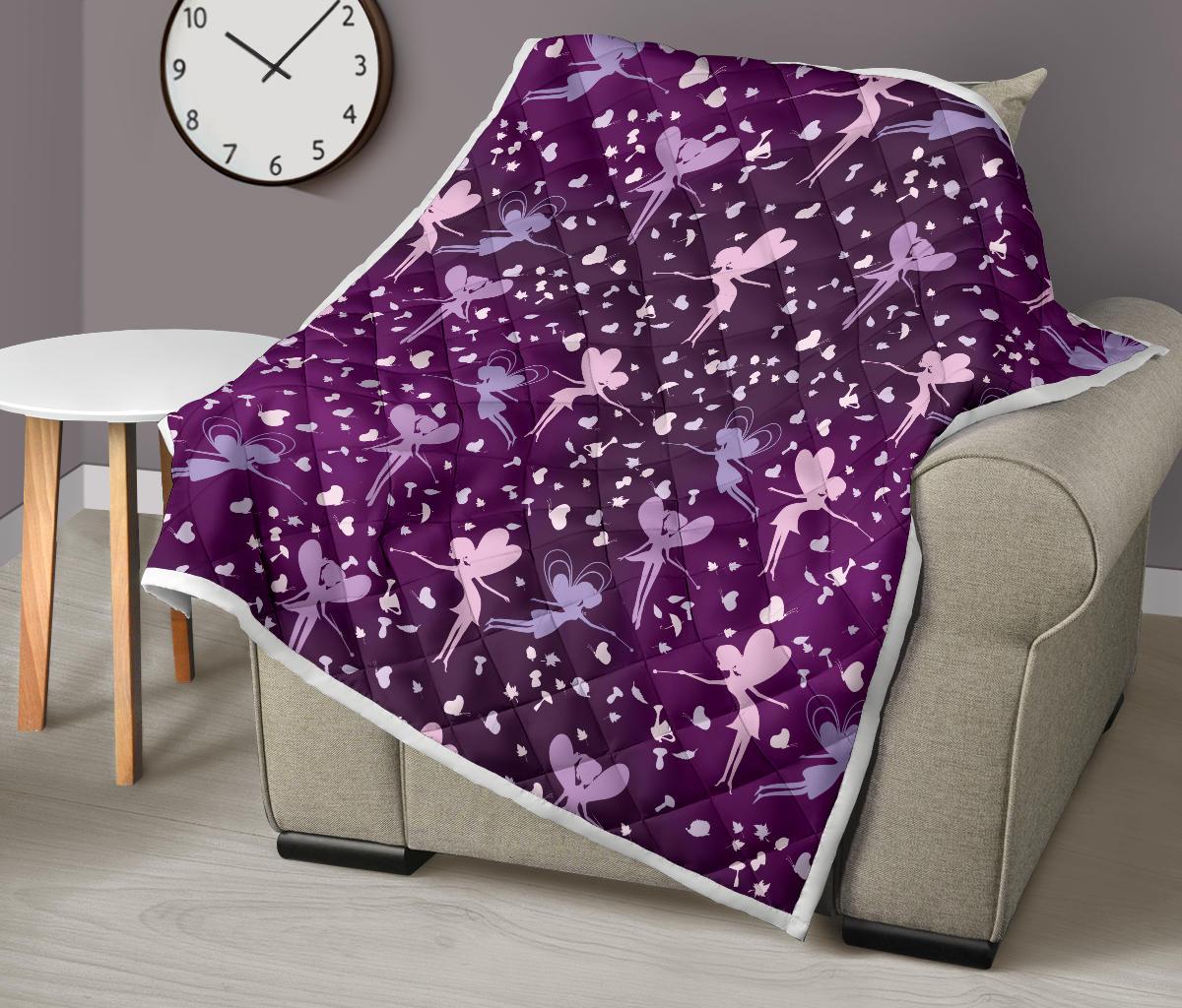 Fairy Pink Print Pattern Premium Quilt-JTAMIGO.COM