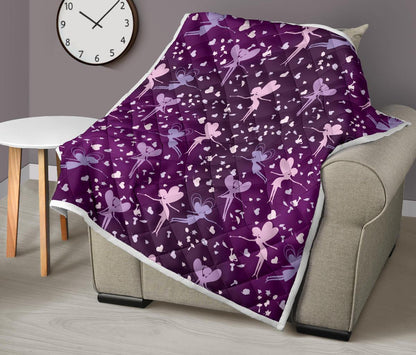 Fairy Pink Print Pattern Premium Quilt-JTAMIGO.COM
