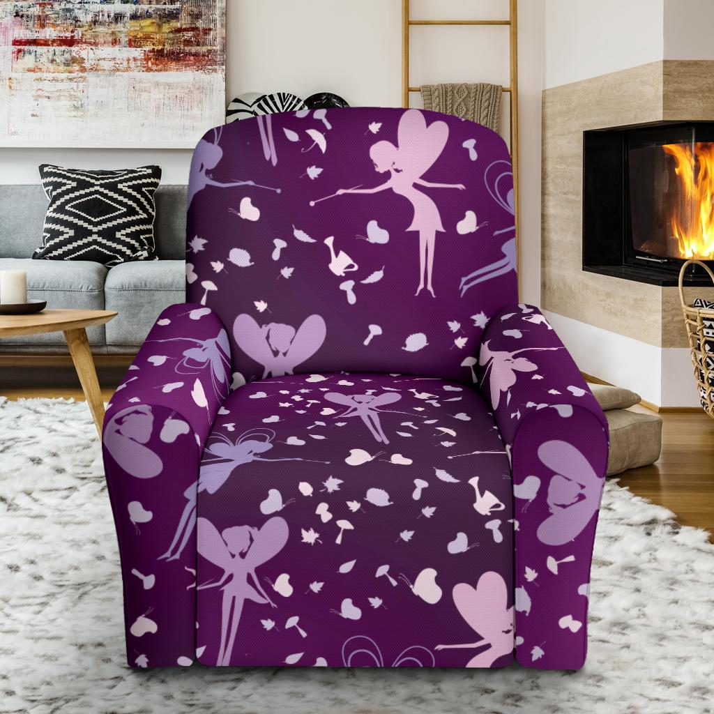 Fairy Pink Print Pattern Single Sofa Slipcover -JTAMIGO.COM