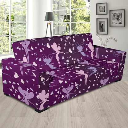 Fairy Pink Print Pattern Sofa Slipcover-JTAMIGO.COM