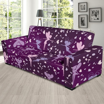 Fairy Pink Print Pattern Sofa Slipcover-JTAMIGO.COM