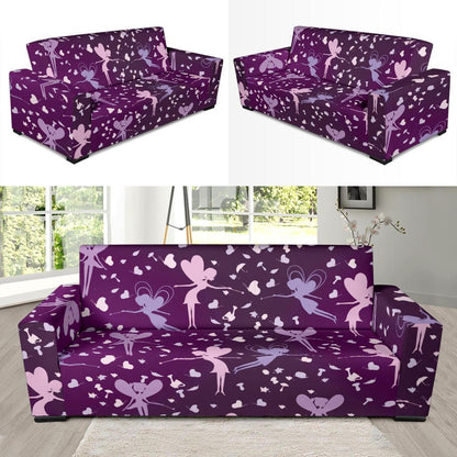 Fairy Pink Print Pattern Sofa Slipcover-JTAMIGO.COM