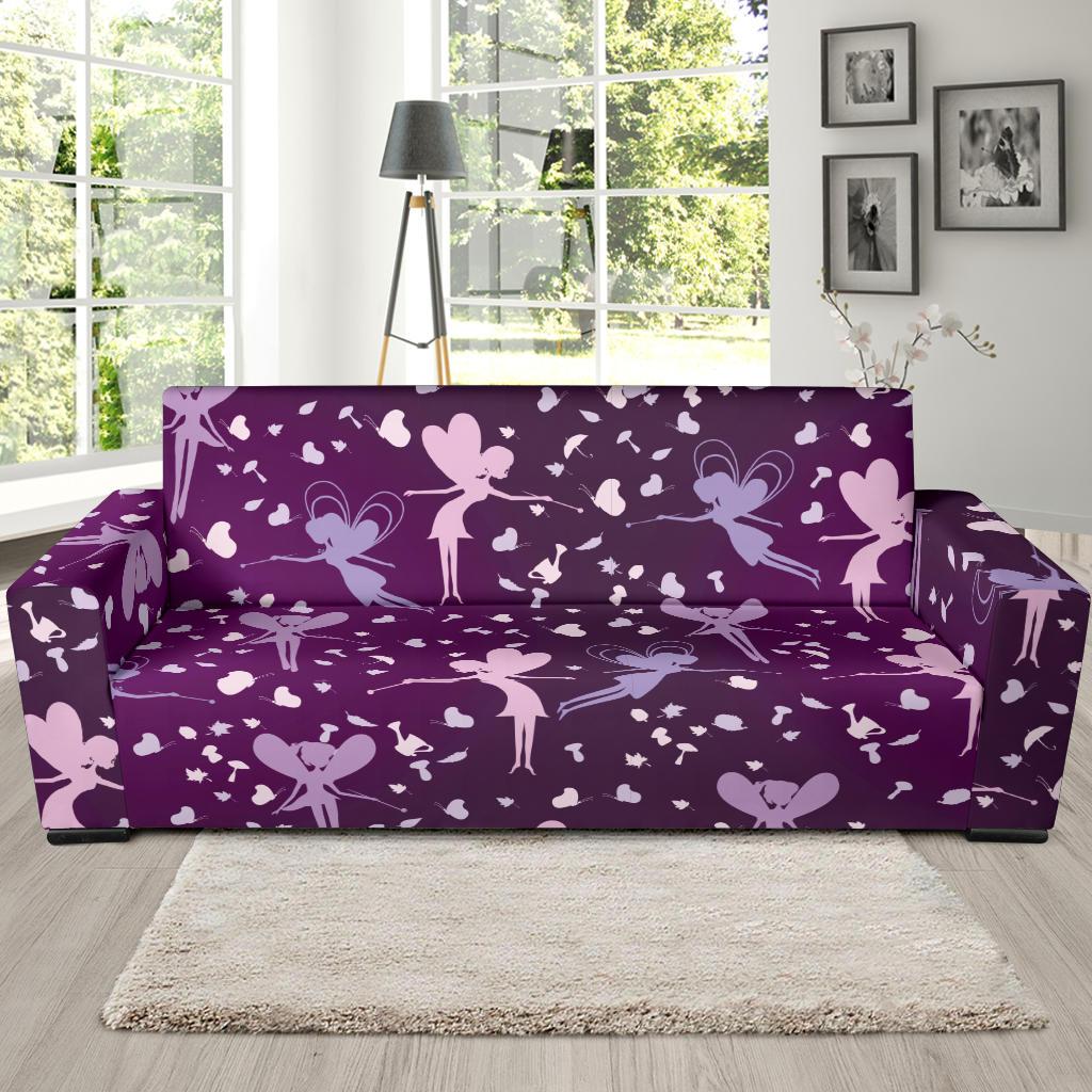 Fairy Pink Print Pattern Sofa Slipcover-JTAMIGO.COM