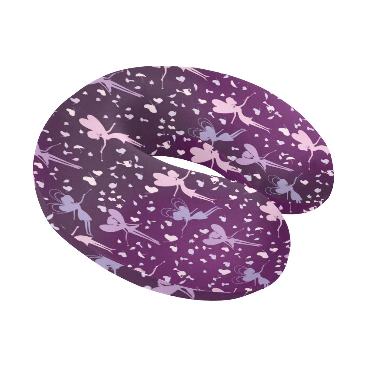Fairy Pink Print Pattern U-Shaped Travel Neck Pillow-JTAMIGO.COM