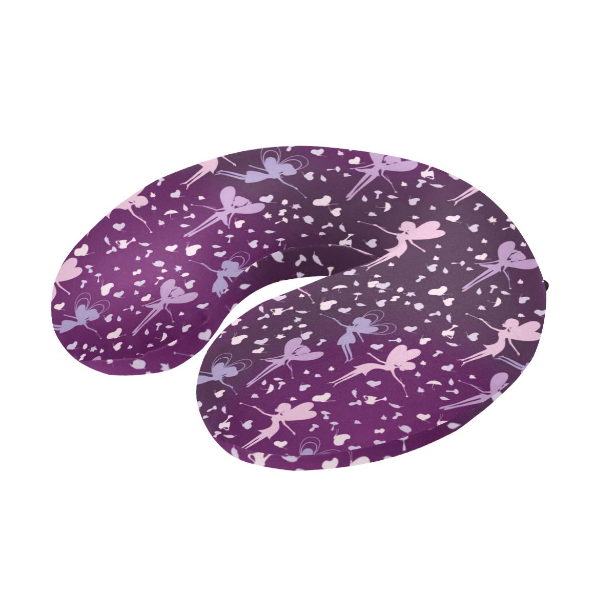 Fairy Pink Print Pattern U-Shaped Travel Neck Pillow-JTAMIGO.COM