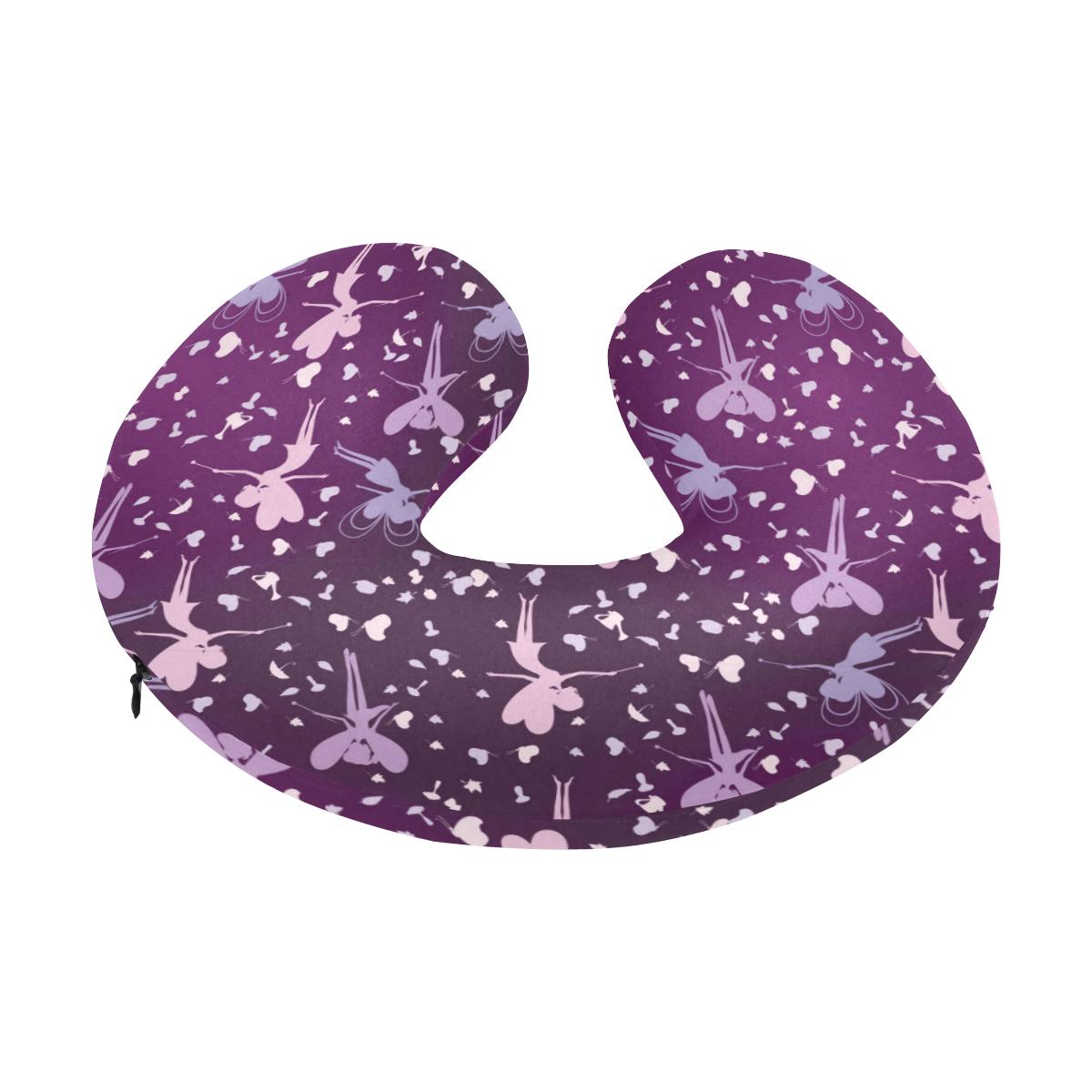Fairy Pink Print Pattern U-Shaped Travel Neck Pillow-JTAMIGO.COM