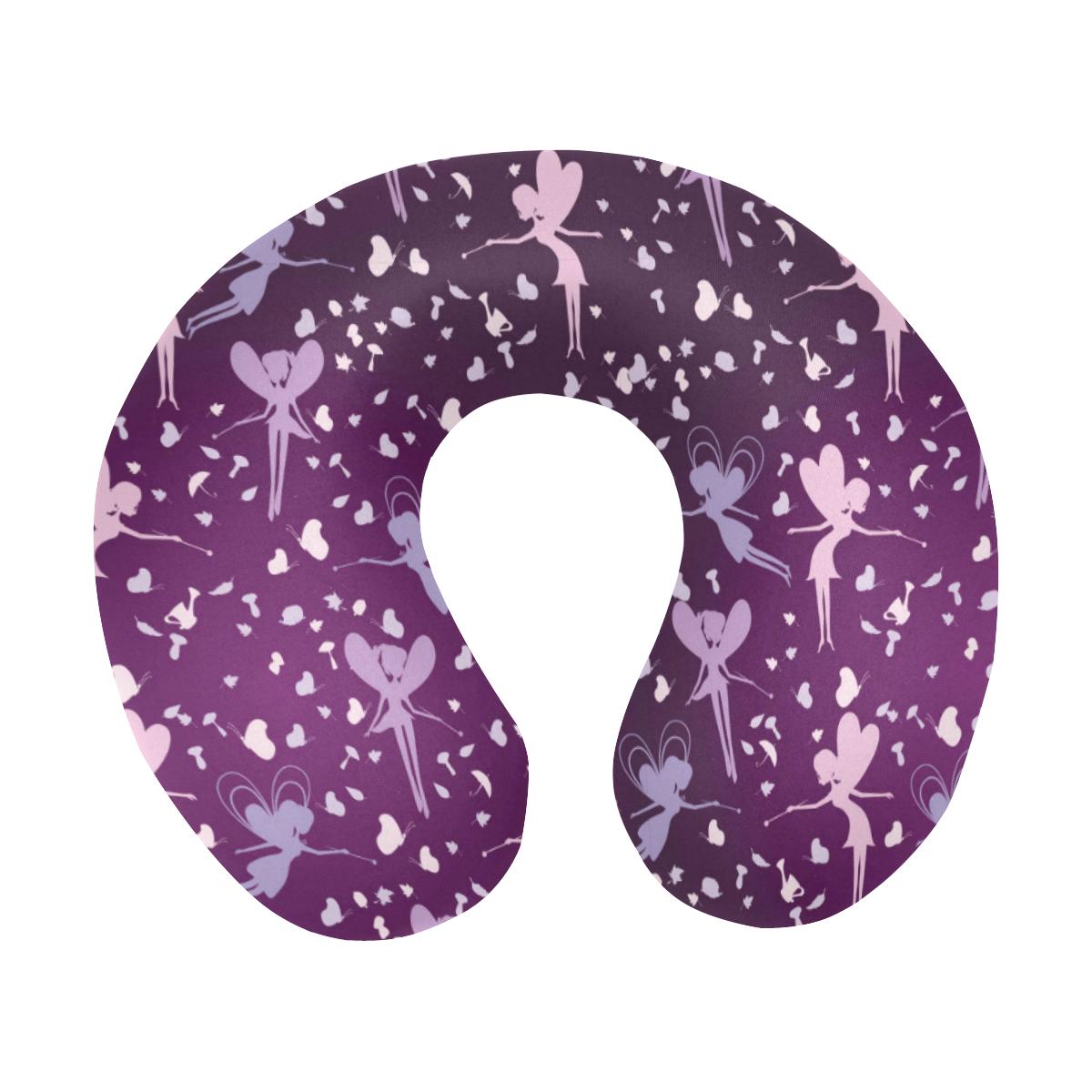 Fairy Pink Print Pattern U-Shaped Travel Neck Pillow-JTAMIGO.COM