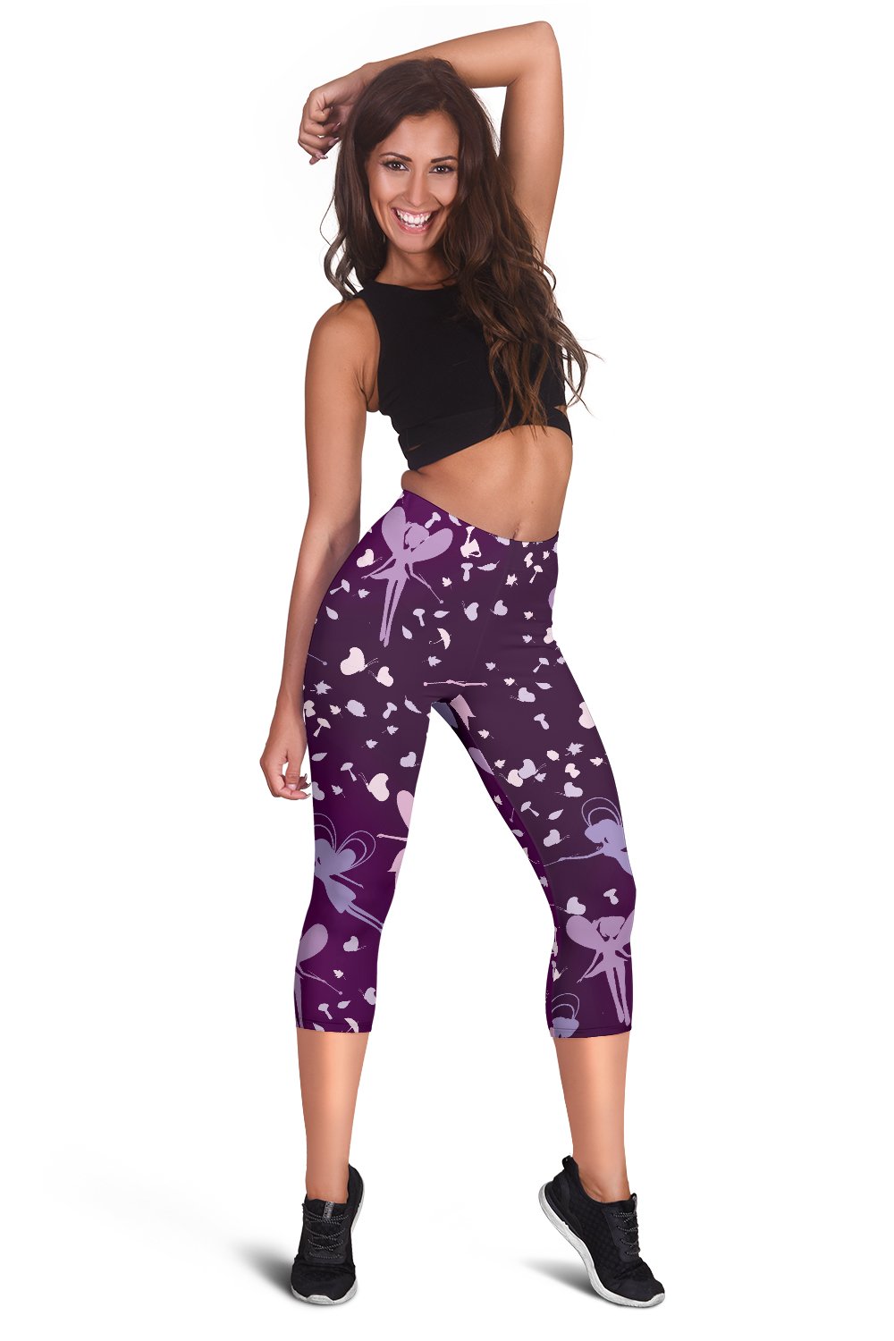 Fairy Pink Print Pattern Women Capris