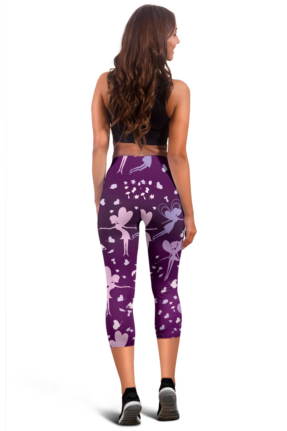 Fairy Pink Print Pattern Women Capris