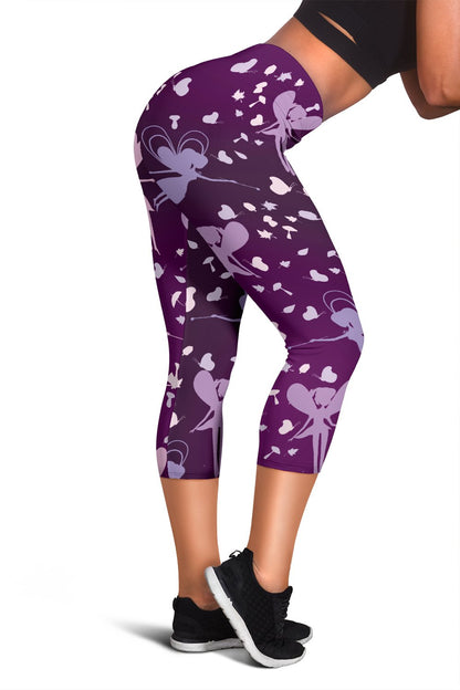 Fairy Pink Print Pattern Women Capris