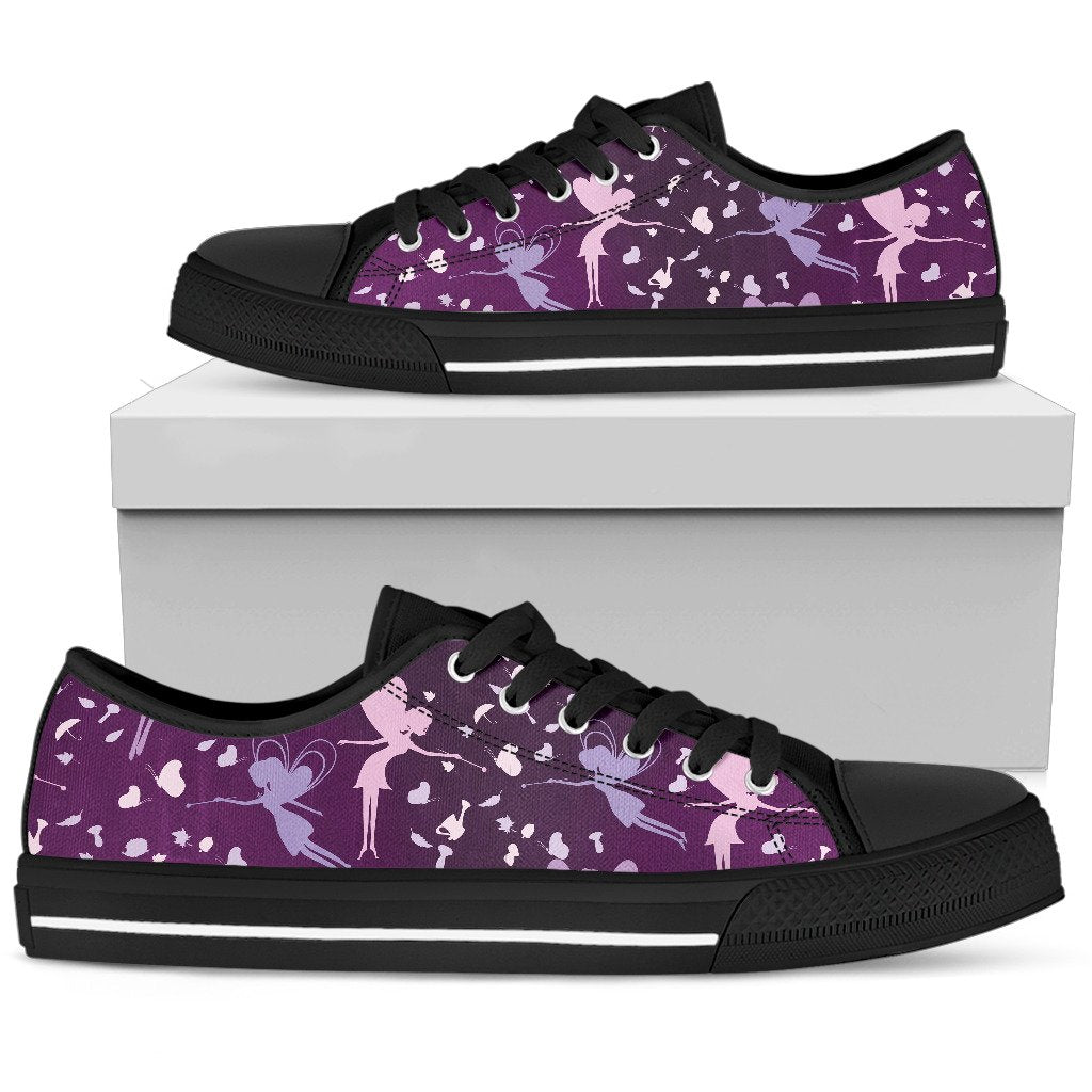 Fairy Pink Print Pattern Women Low Top Shoes