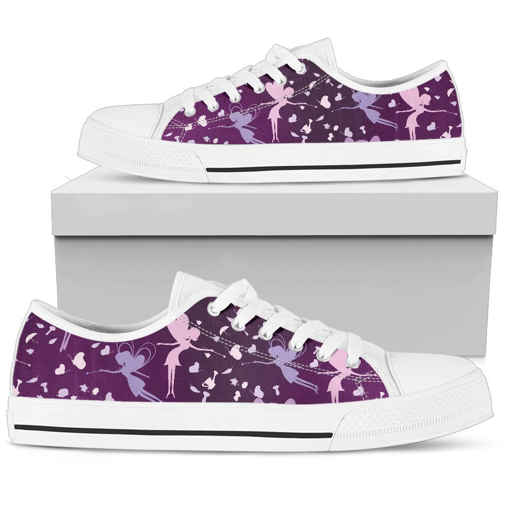 Fairy Pink Print Pattern Women Low Top Shoes