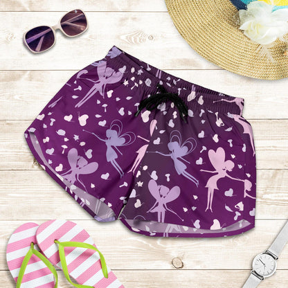 Fairy Pink Print Pattern Women Shorts-JTAMIGO.COM