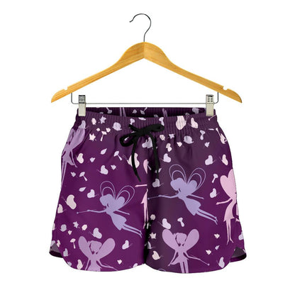 Fairy Pink Print Pattern Women Shorts-JTAMIGO.COM