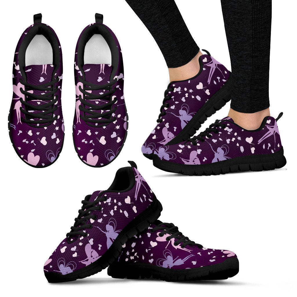 Fairy Pink Print Pattern Women Sneakers Shoes
