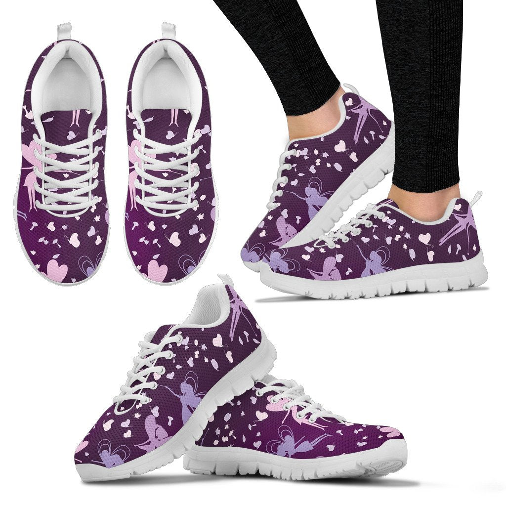 Fairy Pink Print Pattern Women Sneakers Shoes