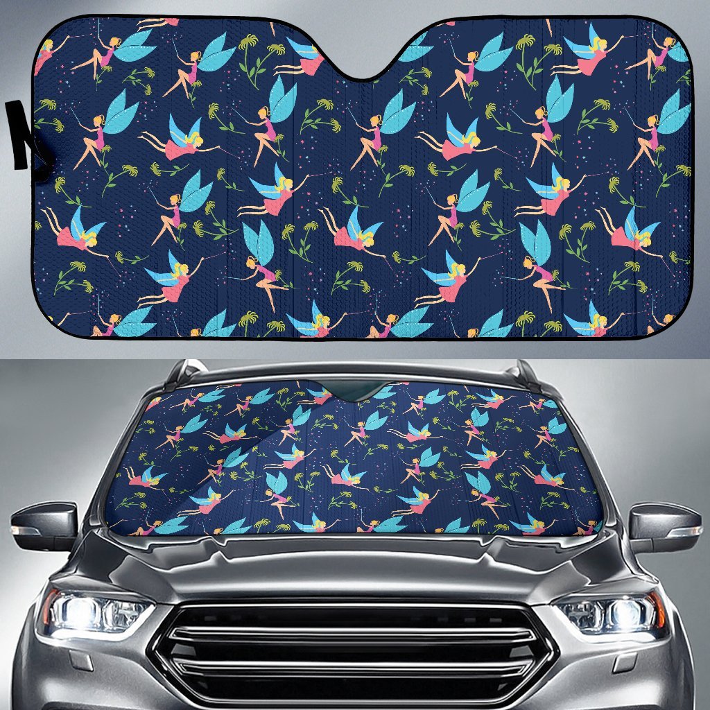 Fairy with Flower Print Pattern Car Sun Shade For Windshield