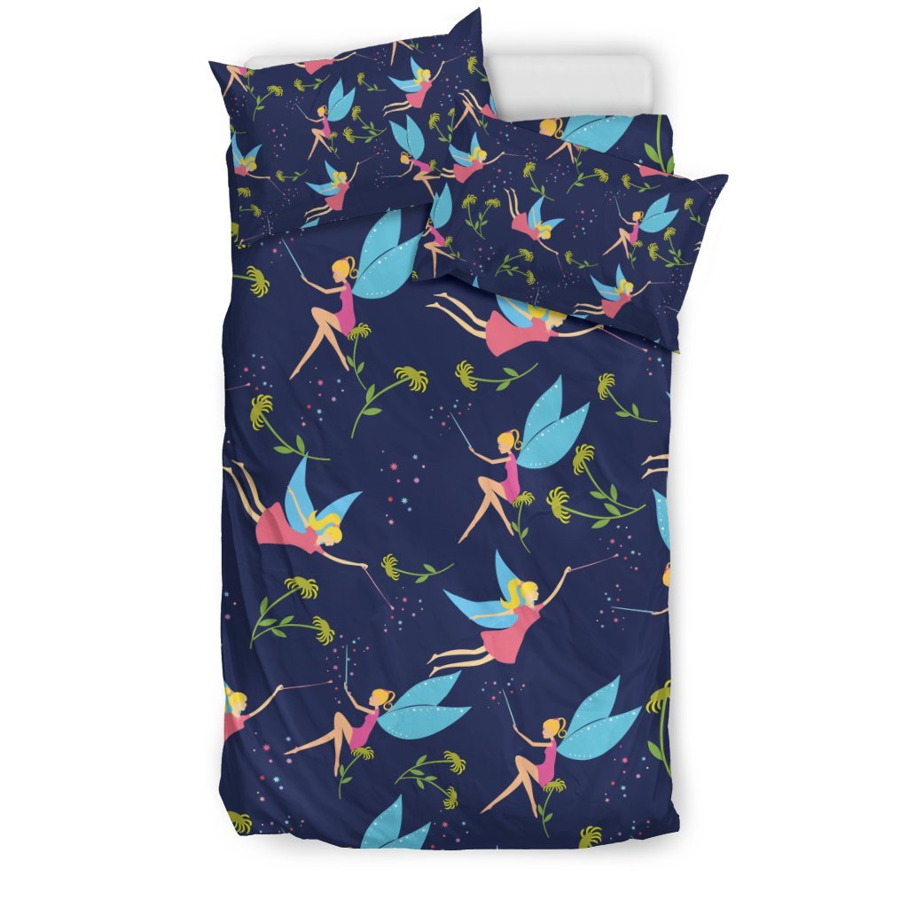 Fairy With Flower Print Pattern Duvet Cover Bedding Set