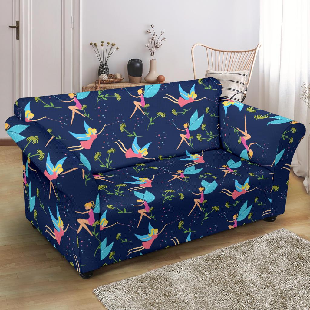 Fairy with flower Print Pattern Loveseat Slipcover-JTAMIGO.COM