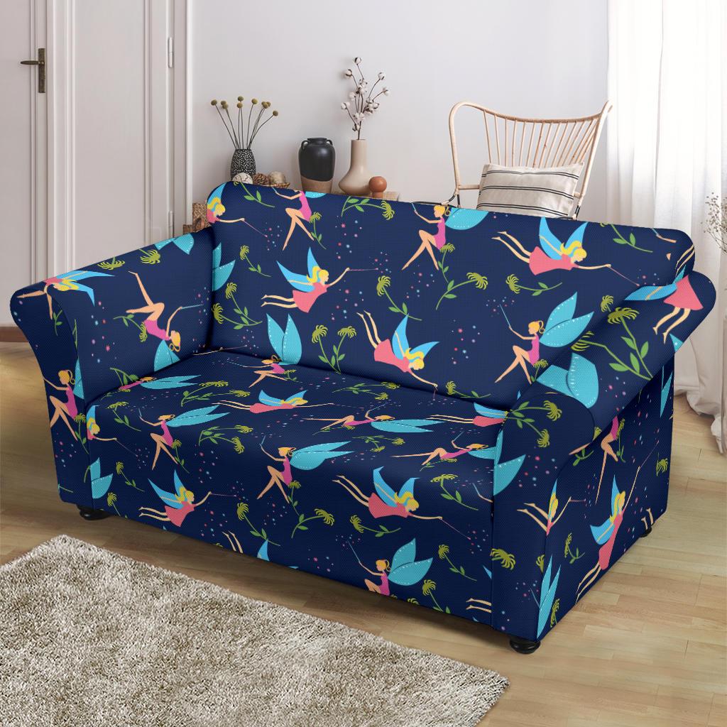 Fairy with flower Print Pattern Loveseat Slipcover-JTAMIGO.COM