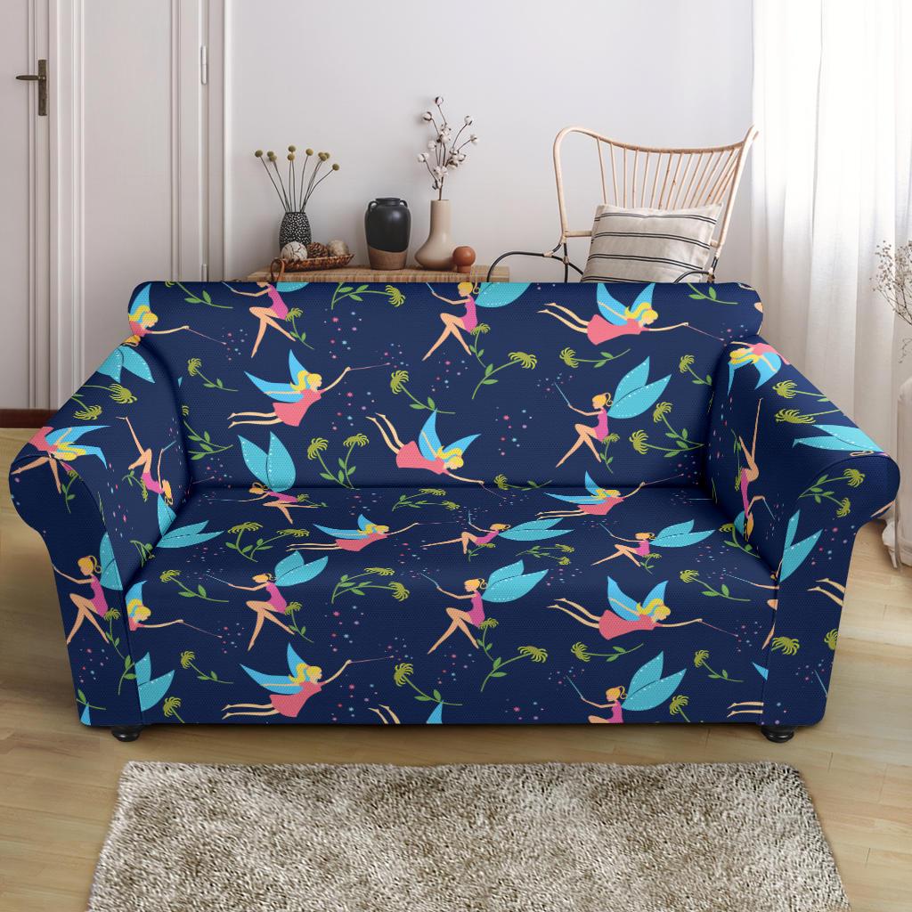 Fairy with flower Print Pattern Loveseat Slipcover-JTAMIGO.COM