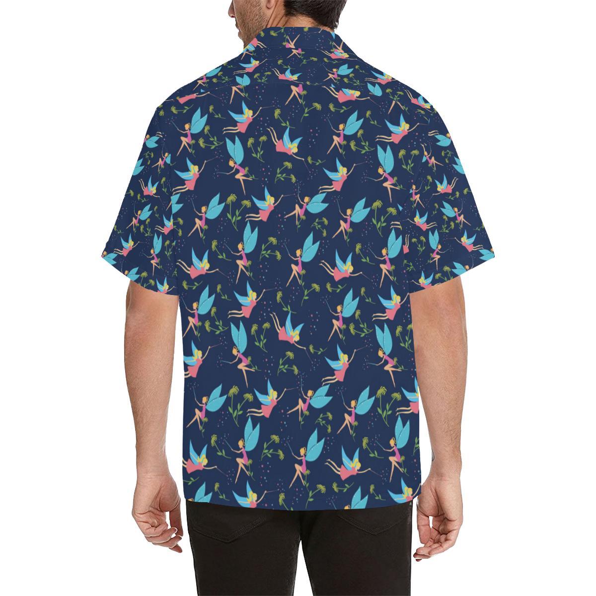 Fairy with flower Print Pattern Men Aloha Hawaiian Shirt