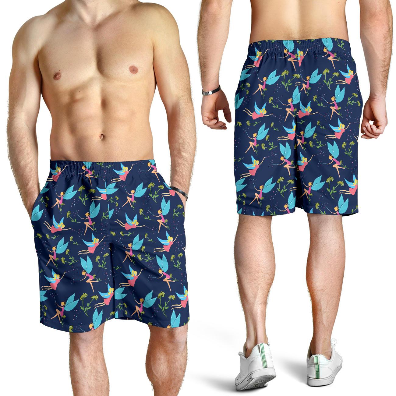 Fairy with flower Print Pattern Mens Shorts-JTAMIGO.COM