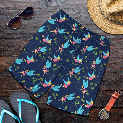 Fairy with flower Print Pattern Mens Shorts-JTAMIGO.COM