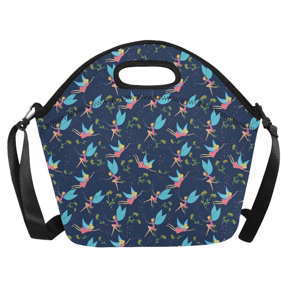 Fairy with flower Print Pattern Neoprene Lunch Bag (Model 1669)(Large)-JTAMIGO.COM